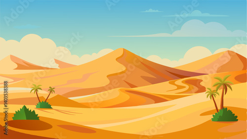 The deserts everpresent heat shimmers off the dunes creating a mirage of an oasis just beyond reach.