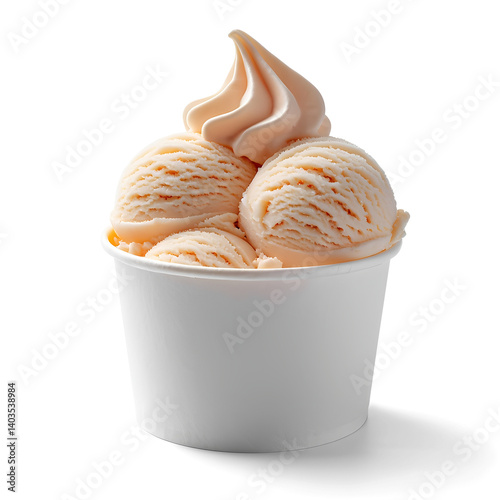 A cup of ice cream on transparent background