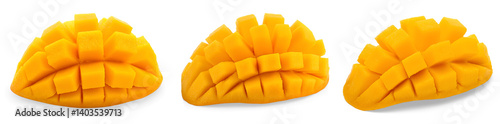 fresh mango slice on transparent background