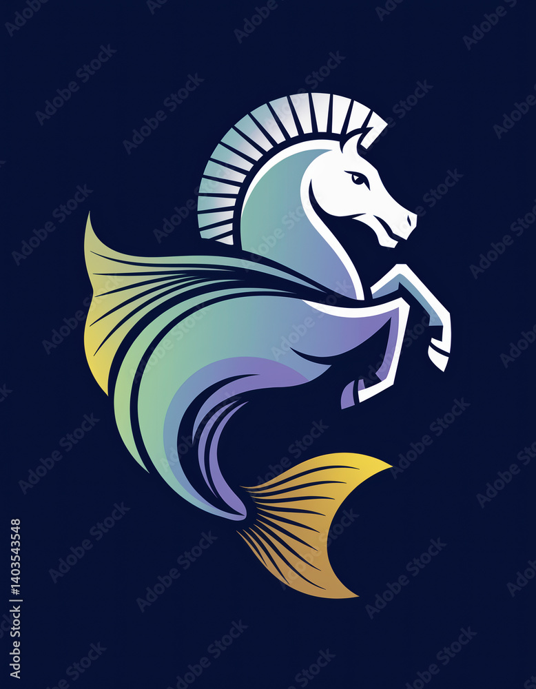 Fototapeta premium Abstract Gradient Horse head Logo Design: Artistic Equestrian Symbol