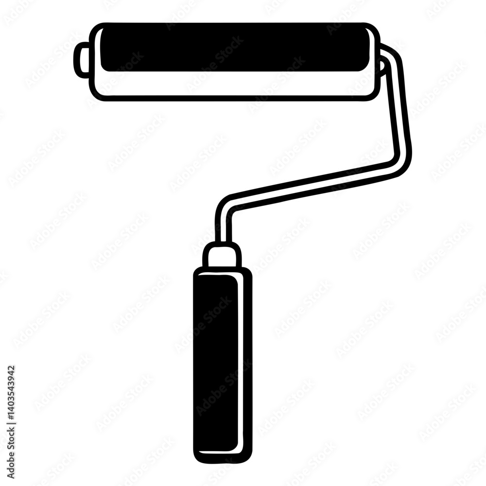 High-Quality Paint Roller Silhouette Vector Graphic with Transparent Background High-Quality Paint Roller Silhouette Vector Graphic with Transparent Background