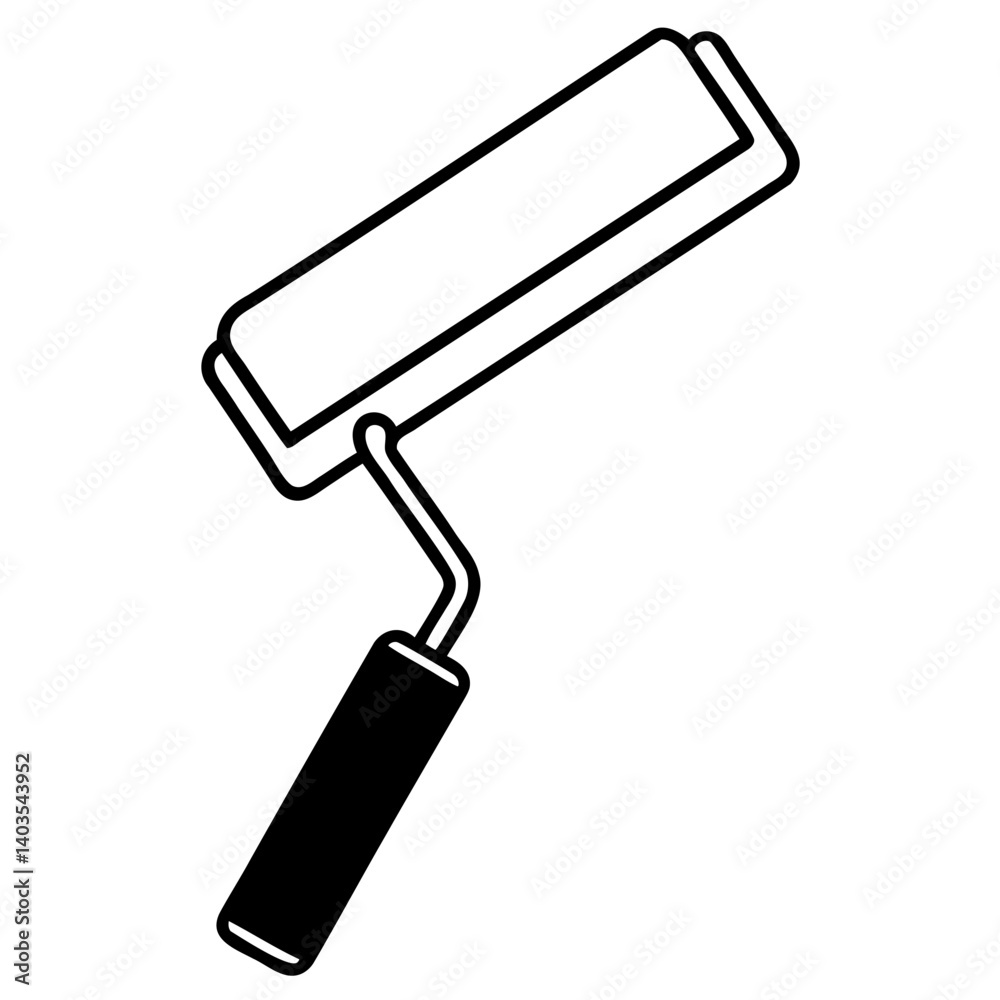 High-Quality Paint Roller Silhouette Vector Graphic with Transparent Background High-Quality Paint Roller Silhouette Vector Graphic with Transparent Background