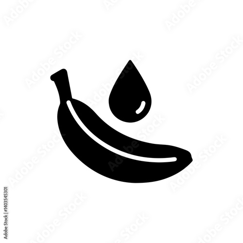 Banana with water droplet highlighting fruit hydration and nutrient content