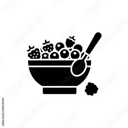Bowl of berries with spoon symbolizing antioxidants and clean eating