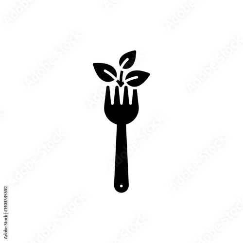 Fork with leaf on tip representing plant-based nutrition importance