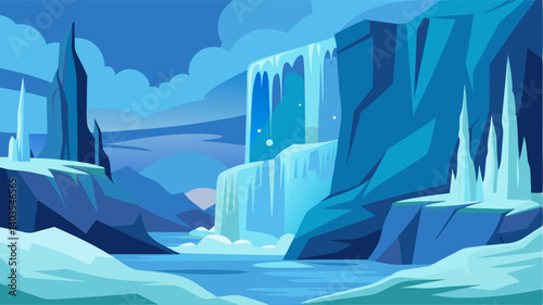 Natures frozen art a majestic waterfall turned into a frozen wonder a testament to the power of the cold.