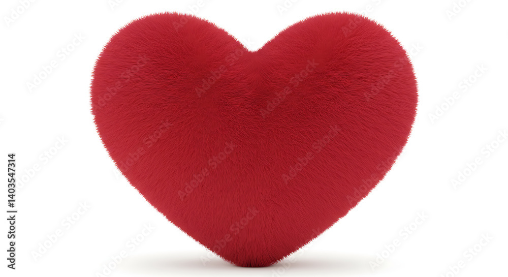 Fototapeta premium Crimson Fluff Heart AI Generated