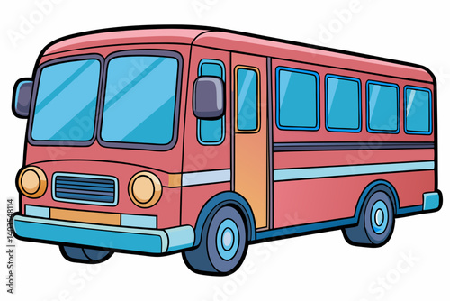 old bus isolated on white background