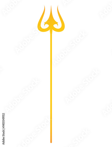 Cute cartoon hand drawn vector Shivas Trident Trishul clipart.