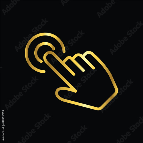 gold color mouse arrow cursor icon, flat, design, vector, illustrations, education, style, trendy, collections