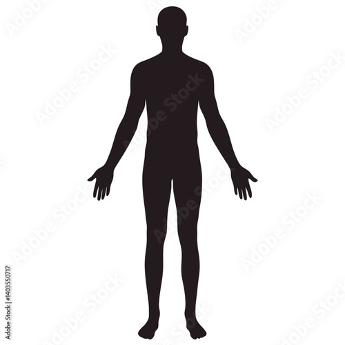 Human Body Silhouette Showing Neutral Stance