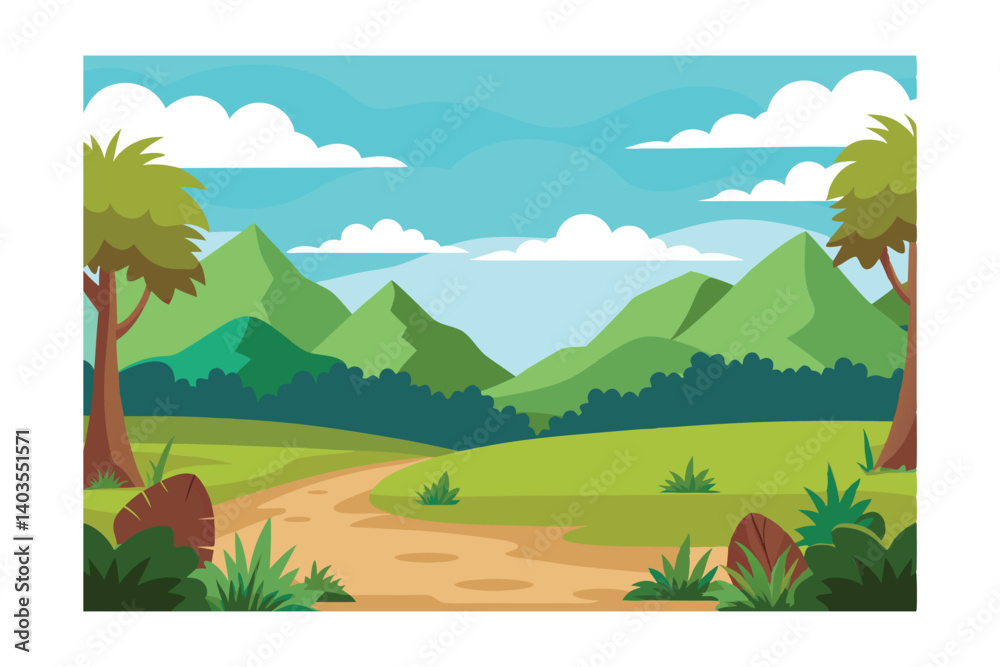 Obraz premium landscape with mountains and trees