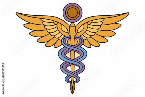 caduceus symbol with wings