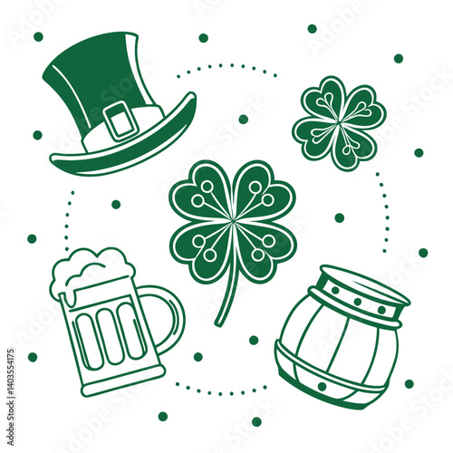 St Patrick's Day' elements vector image (40).eps