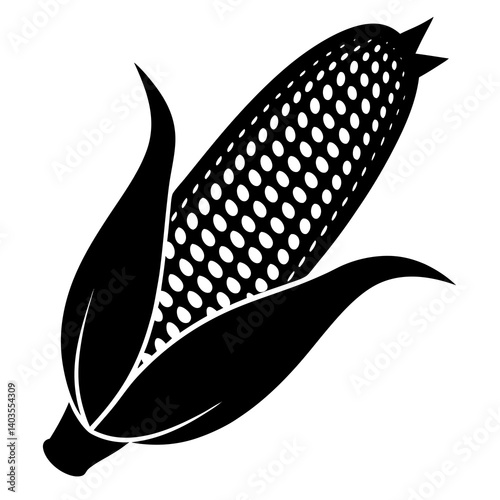 Easy-to-edit corn silhouette illustration for eco-friendly branding, t-shirts, and rustic invitations.