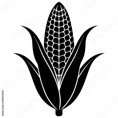 Corn silhouette vector graphic for fall-themed wall art, Thanksgiving decorations, country home signage, and printables.