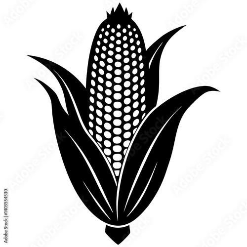 Bold corn shape vector art, great for vintage brand identity, rural themes, and fall promotion.