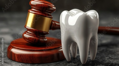 Dental Malpractice Lawsuit: Gavel and Tooth