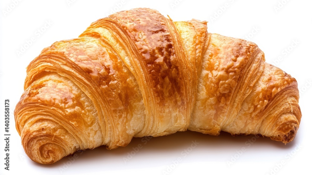 Fresh Golden Croissant with Rich Buttery Layers Fresh Golden Croissant with Rich Buttery Layers