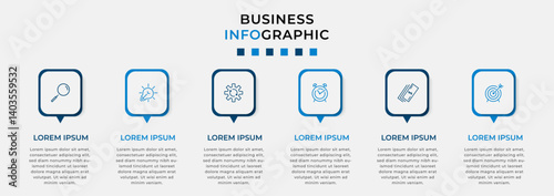 Vector Infographic design business template with icons and 6 options or steps