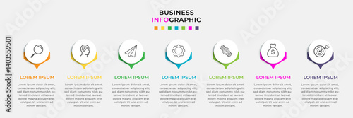 Vector Infographic design business template with icons and 7 options or steps