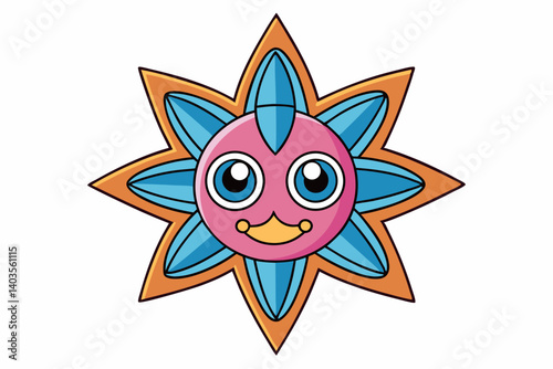 funny cartoon star with wings