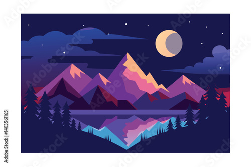 vector illustration of mountain landscape
