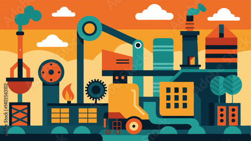 The constant hum of machinery and the rhythmic thud of production create a soundtrack for the industrial landscape a symphony of progress and productivity.
