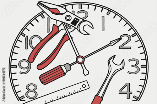 Time is money, the business deadline looms as the clock's hands race across the dial.