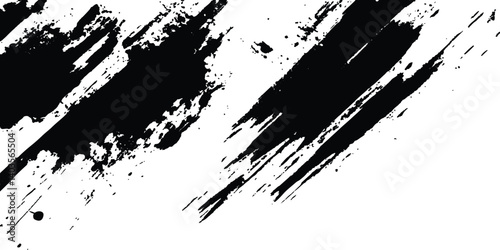Vector grunge texture white transparent background. Black and white paintbrush strokes white transparent background. scratches for wallpaper, paint splatter template, dirt banner, watercolor design.