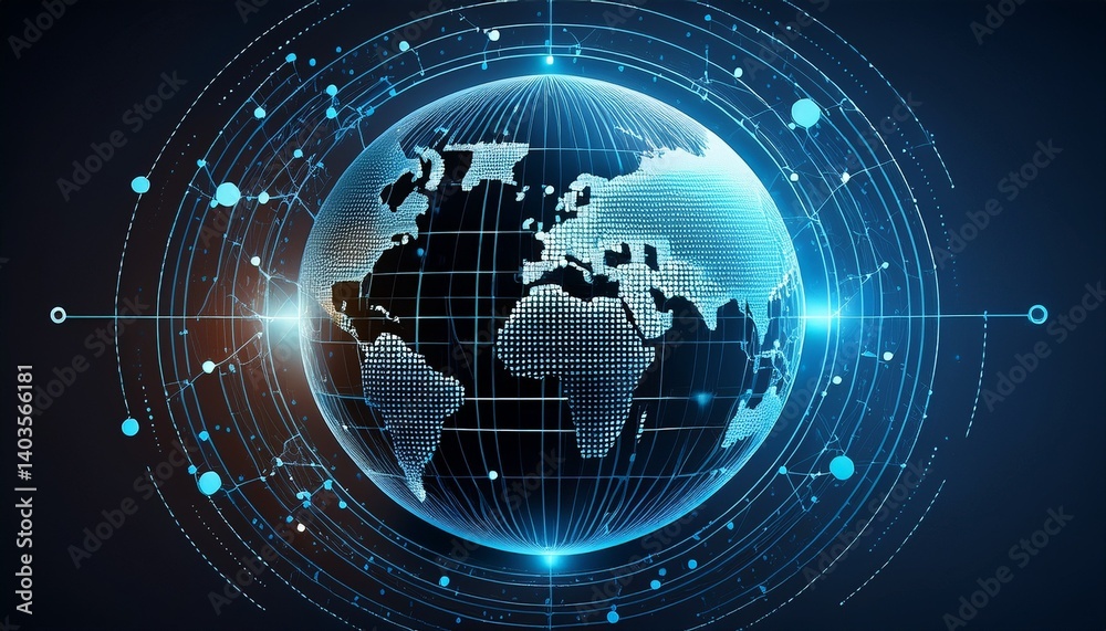 Obraz premium globe on blue background