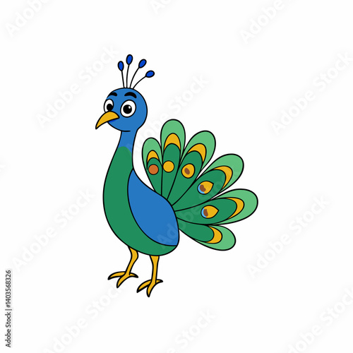 peacock isolated on white