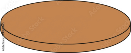 Round wooden chopping board, cutting board isolated on transparent background, png, cutout, cut out

