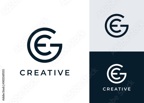 EG GE logo, Letter G with E vector logo design