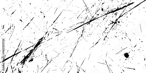 Vector black scratches texture dirty grainy and scratches transparent white background. Abstract black scratches grunge texture.