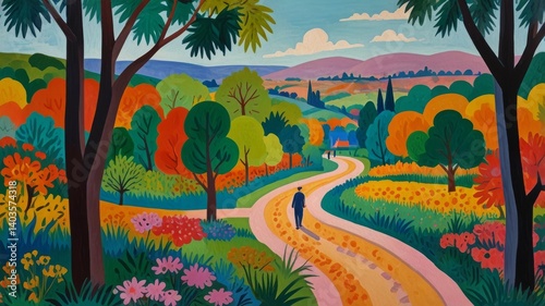 A beautifully drawn oil painting of landscape in the style of masterpiece, with bright, soft pastel and abstract colors