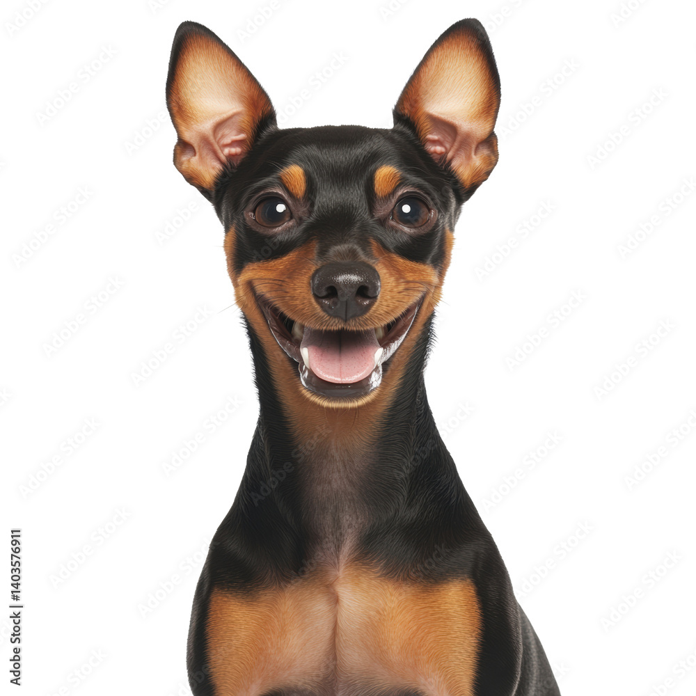 Happy dog with a big smile captured in natural light showcasing playfulness and joyful personality outdoors isolated on a white background. Happy dog with a big smile captured in natural light showcasing playfulness and joyful personality outdoors isolated on a white background.
