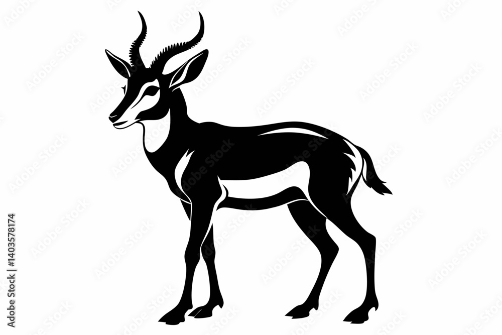 Obraz premium pronghorn silhouette line art vector illustration with a white background