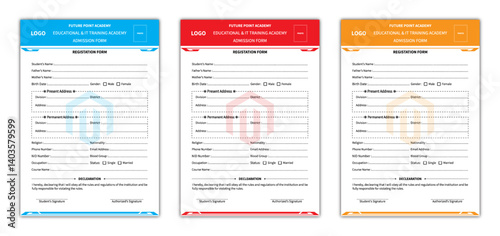 Admission Form Design.