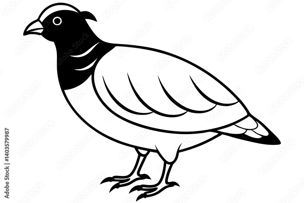 Obraz premium quail silhouette line art vector illustration with a white background