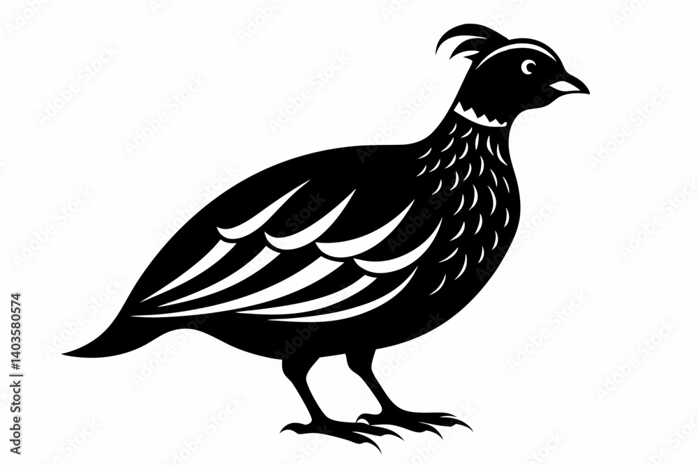 quail silhouette line art vector illustration with a white background quail silhouette line art vector illustration with a white background
