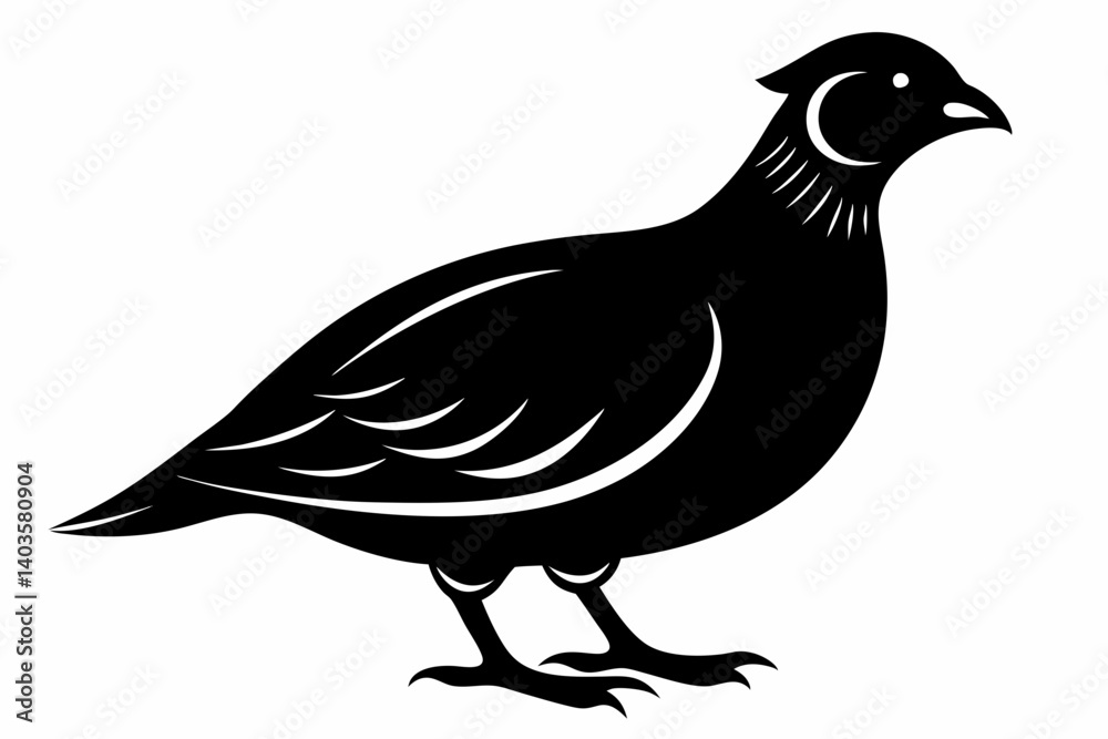 quail silhouette line art vector illustration with a white background quail silhouette line art vector illustration with a white background