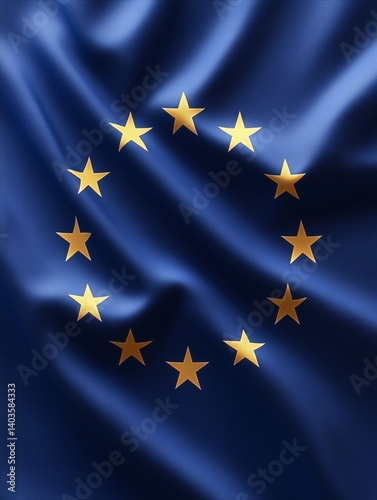 European union flag flowing in the wind