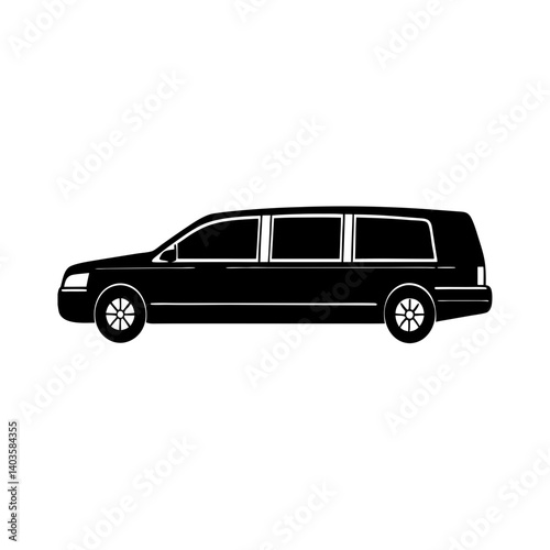 Passenger vehicle limousine silhouette illustration