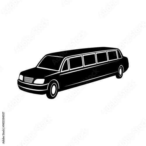 Passenger vehicle limousine silhouette illustration