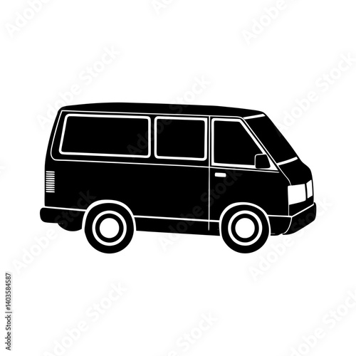 passenger vehicle minivan silhouette illustration
