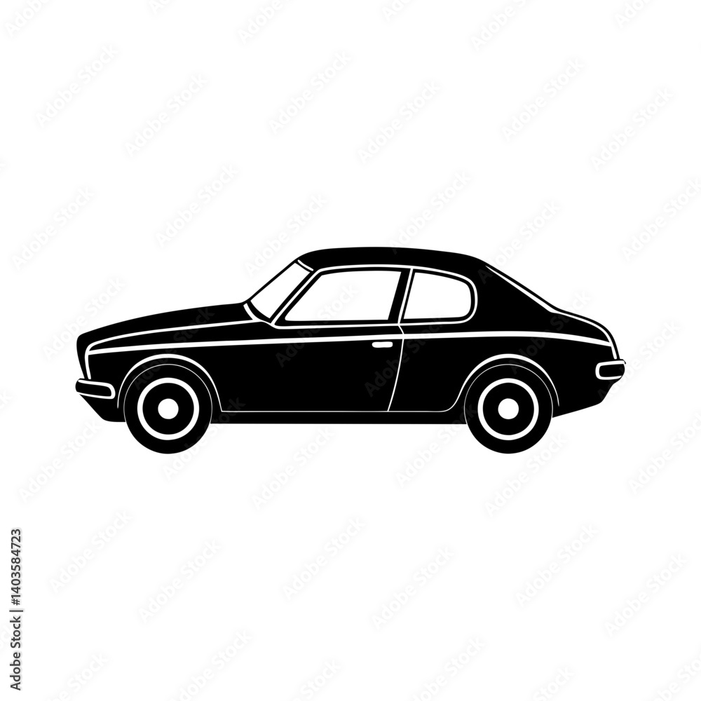 Naklejka premium Passenger vehicle silhouette illustration