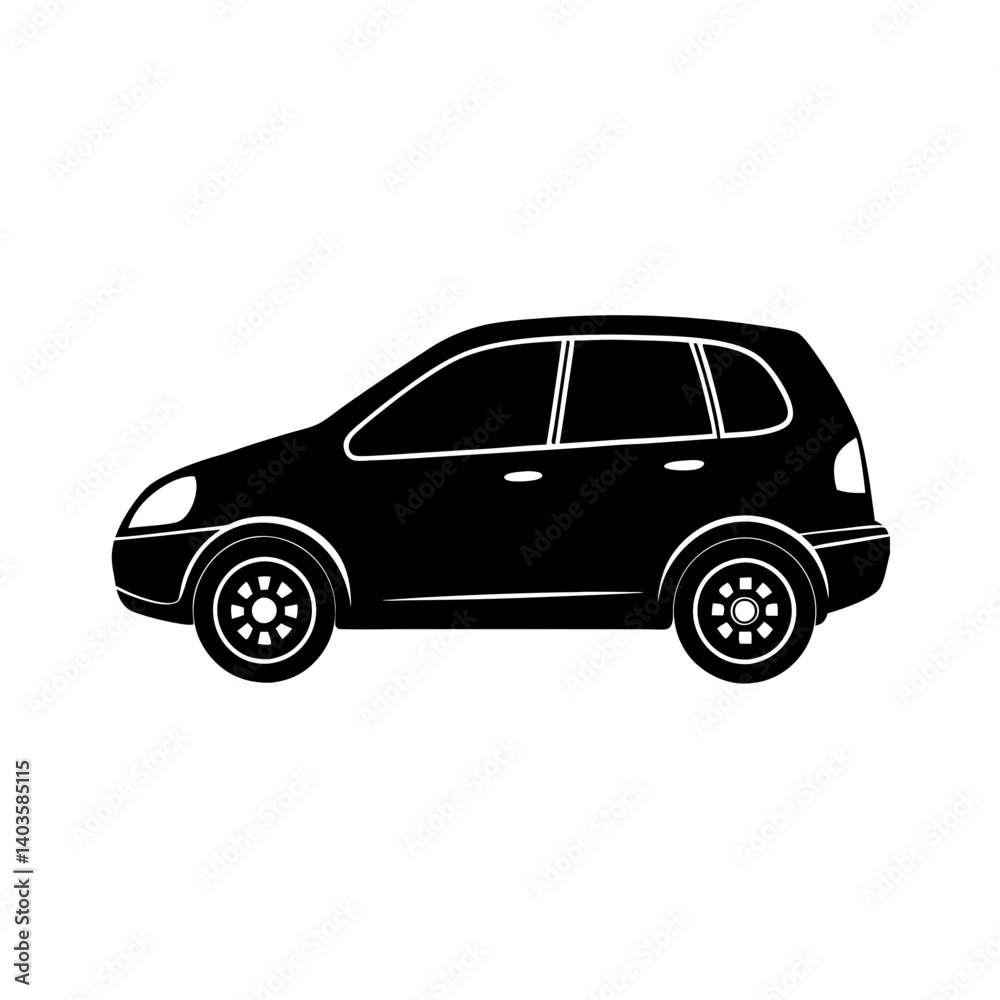 Passenger vehicle silhouette illustration Passenger vehicle silhouette illustration