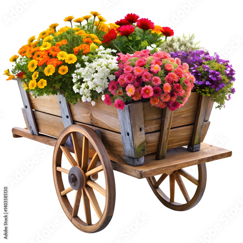 wheelbarrow with flowers