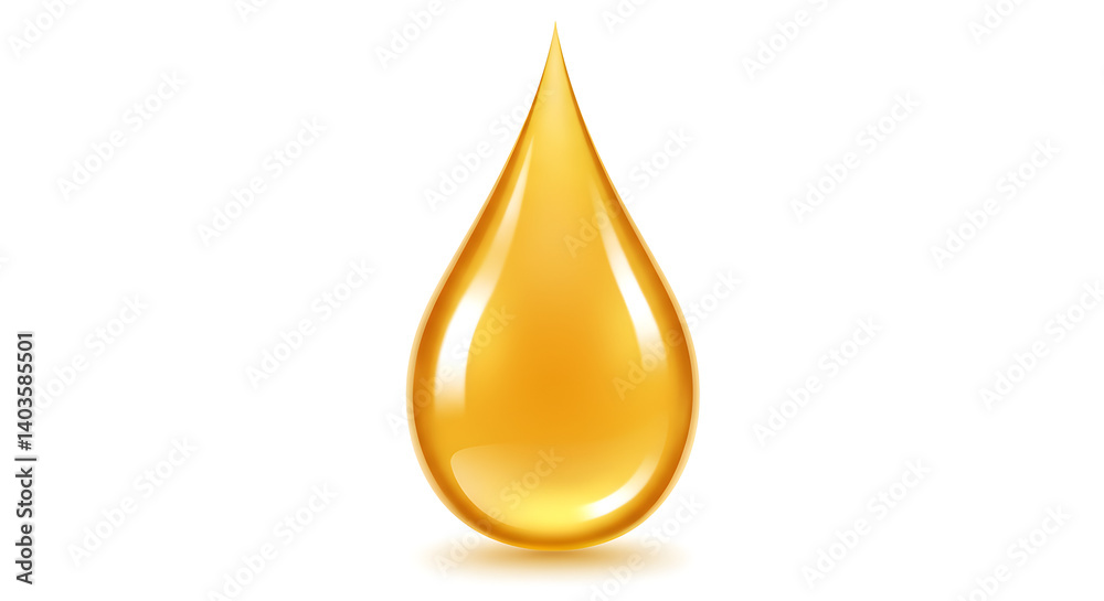 Golden Honey Drop Isolated on White Background in Studio Lighting for Advertising and Design Golden Honey Drop Isolated on White Background in Studio Lighting for Advertising and Design